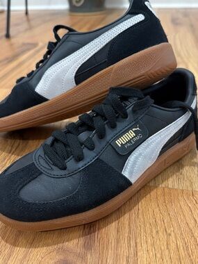 Puma Palermo Black White Gum-sole Sneakers